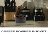 Black Coffee Knock Box with Steel Knock Bar for Easy Espresso Grounds Disposal Outdoors V1192-AZ-W-20720