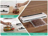 Devanti Food Vacuum Sealer Machine Fresh Storage Auto Seal Slide Cutter 6 Modes White FVS-30-WH