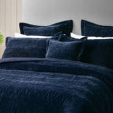 Bianca Cyrano Indigo Soft Velvet Polyester Quilted Coverlet Set Single/Double V442-BCA-COVERLETS-CYRANO-INDIGO-DS