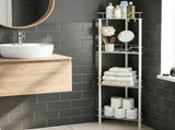Artiss 4 Tier Floor Standing Corner Shower Caddy Bathroom Organizer White BSR-B-4T-110H-WH