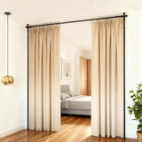 Artiss Room Divider Curtain Rod Extendable Black RD-E-MET-3R-BK