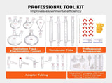 Lab Distillation Kit, 3.3 Boro Lab Glassware Distillation Kit with 24, 40 Joint, 1000ml Essential V952-SYSZLTJJPWW1LEFCIV0