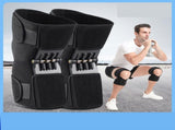 1 Pair Black Adjustable Knee Brace Support with Spring Booster Patella Stabilizer for Squats, V888-ELOSUNG21080