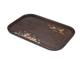 Bamboo Tea Tray Japanese Simple Novel Beautiful Resin Walnut Tea Tray for Home UseRounded Square V1294-YM0715-3118210341015