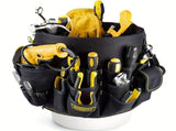 Black bucket organizer, storage, heavy duty organizer, multiple pockets, DIY V1106-148-SIL-80786