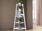 Levede 5 Tier Corner Shelf Wooden Storage White BO1013-WH_NZ