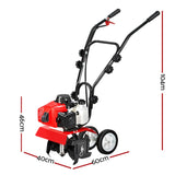 Giantz 88CC Tiller Garden Cultivator Rototiller 4 Blades Soil Plower Rotary Hoe GTC-EITW-4B-N-RD