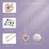 Forever Love Heart Birthstone Necklace 925 Sterling Silver Personalized Jewelry for Mom, Wife, V1107-FOREVER LOVE HEART BIRTHSTONE NECKLACE5