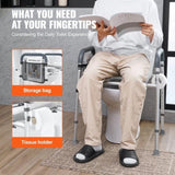 Raised Toilet Seat, 7-Position Height Adjustment 655-805 Mm, 158.7 kg Weight Capacity, with Comfort V952-SJLDSJGMTZDLV1SLQV0