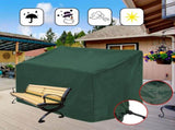 2PCS 2 Seater Patio Furniture Cover Green 210D Oxford Cloth Waterproofing Outdoor Bench Dust Cover V1294-YM0901-201210DN4847