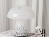 Speckled White Retro Swirl Glass Mushroom Table Lamp - LED Bedside Night Light V888-ELOSUNG28099