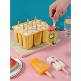 12-Pack Silicone Ice Pop Mold DIY Ice Lolly Maker with 50 Reusable Sticks V1370-AZ4-25407