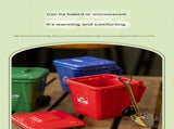 5-piece cup Creative Trash Can Ceramic Mug Shovel Spoon - 400ml Funny Garbage Bin Coffee Cup V888-ELOSUNG50283