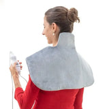 Electric Neck and Shoulder Heating Pad with 3 Temperature Levels 40-60&degC, Soft Polyester Cover V1189-LC-DG-00084