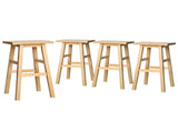 Artiss 4x Bar Stools Kitchen Chairs Wooden Nature BA-G-7031-NTX4