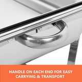 9L Chafing Dish Set Buffet Pan Bain Marie Bow Stainless Steel Food Warmer V201-BRO3-AU