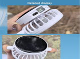 White Solar Powered Fan Hat - Breathable Mesh Cap with USB Rechargeable Cooling Fan, LED Display, V888-ELOSUNG56262-6