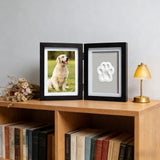 Pet Cat Dog Paw Print Kit 7 Inch Double Opening Photo Frame, Ink Free Mess Free Commemorative Memory V1370-AZ4-11186
