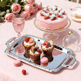 Tray - Stainless steel tray - Snack and fruit bowl for the desk - Rectangular storage tray V1188-ZXY-131-939
