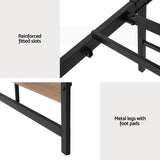 Artiss Bed Frame Double Size Metal Base Mattress Platform Foundation Black DREW MBED-C-DREW-D-BK-AB