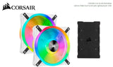 Corsair QL140 RGB White Dual Fan Kit with Lighting Node Core, ICUE, 140mm RGB LED PWM Fan 26dBA, V1202-V2-CFCO-QL140TGB-2PLNCW