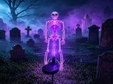 Solar Skeleton Lamp Yard Stake Halloween Decorations Garden Light, 28'' Glow Bones Figurine LED V1107-124-62274-PUR-2PACK