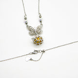 Gift Box - Butterfly White Gold Aroma Necklace Purify Oil Blend V760-GBAJ - 30