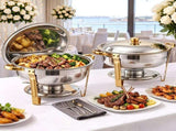 5-Star Chef 5L Chafing Dish Set 2-Pack, Food Warmer Catering Server Buffet CD-5L-DBL-SS