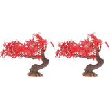 Red Faux Tree for Table - Wide Application, Easy to Use, 2Pcs V1366-AZ2-W-13539
