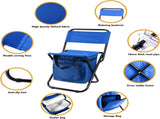Portable Folding Camping Chair with Insulated Cooler Bag, HeavyDuty Steel Frame Fishing Chair with V1188-MS-901-006