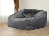 Marlow Bean Bag Chair Cover Soft Velvet Dark grey BEAN1008-DG_NZ