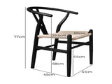 Levede 2x Dining Chairs Wooden Hans Black CH1041-2-BK