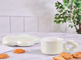 Ceramic Coffee Mug with Set, Creative Cute Cup with Flower, Novelty Cups with Flower Handle for V1370-AZ4-06314