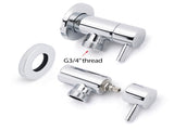 Chrome Round Wall Mounted 1/4 Turn Hot Cold Tap Pair Set For Washing Machine V1233-KPL401CR