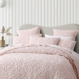 Bianca Ella Blush Cotton Chenille Floral Bedspread Set King Single V442-BCA-BEDSPREAD-ELLA-BLUSH-KS