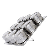 9 Magnetic Spice Jar Tins and Steel Rack - 150g Seasoning Storage Containers V238-SUPDZ-39963280277584