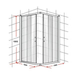 1000 x 1000mm Sliding Door Nano Safety Glass Shower Screen By Della Francesca V63-829521