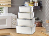 4-Pack Storage Containers, with Lids with Strainer, BPA-Free, Dishwasher Safe, Keep Berry V1366-AZ2-W-23175