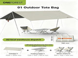 ONEFOREST Ultralight Portable Camping 3-in-1 Set with White Canopy, Tote Bag Integrated Outdoor V1221-XM-LB4970-ZS136