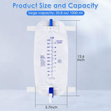 1000ml Leg Bag Urinary Drainage Bag Anti Reflux Valve, 33.8oz Large Capacity Urine Leg Catheter V1192-AZ-W-28454