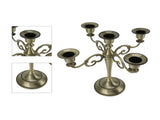 5 Arm Candlestick Holder Iron Retro Decorative Candle Holder Centerpiece for Home Church Cyan V1294-YM0710-3115230100311