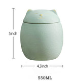 Smiley Cat Shaped Pet Urn for Ashes - Memorial Urn for Cats Dogs, Pet Cremation Urn with Ceramic V1107-135-35110-PNK-L