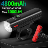 USB Rechargeable Bicycle Light Set Black V728-OBA1005005745402707