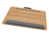 Laptop Table Multifunction Bamboo Lap Desk Bed Tray with Cushion for Reading Writing Playing V1294-YM0523-3116220004111