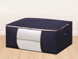 Clothes Storage Bags Fabric Foldable Blanket Storage Container Closet Organizer with Clear Window V1294-YM0901-3117250021312
