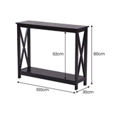 Sarantino Isla X-Frame Console Table - Black TBL-008-3JJ-BL