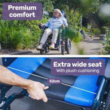 EQUIPMED Power Electric Wheelchair, Wide Bariatric Chair, Comfortable for S-XL, Long Range, Recline V219-HELWLCEQPKB5A