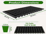 10 Pack 72 Cell Seed Starter Trays, 1.75" Deep Plug Tray for Seedlings, Thick Seedling Trays with V1258-DP02-C-238