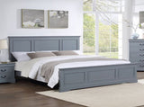 4 Pieces Bedroom Suite in Solid Wood & MDF Queen Size Grey Colour Bed, Bedside Table & Tallboy V43-BDS-SPNC-4PC-TBY-Q