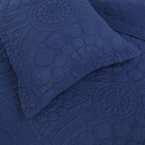 100% Cotton Lightly Quilted Coverlet Set Unity Navy Queen V442-STT-COVERLET-UNITY-NAVY-QS